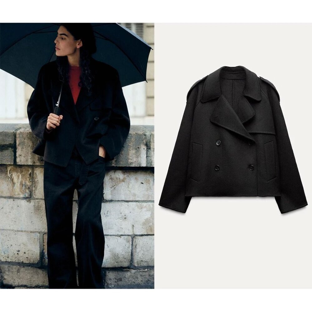 ZARA wool blend short coat